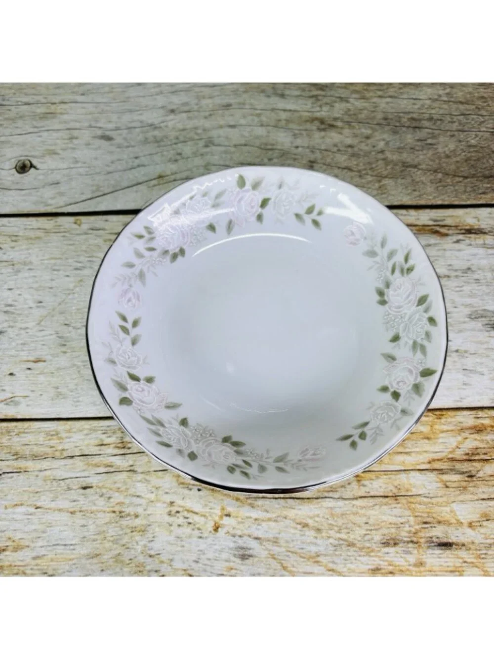 Sheffield Fine China CLASSIC 501 Pink Roses Platinum Dessert Sauce Bowl Set of 5